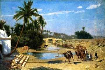Árabe Painting - Una caravana árabe El árabe Jean Leon Gerome